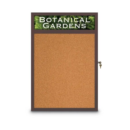 United Visual Products Open Faced Traditional Rounded Corkboard UV644ARC-SATIN-CINNABA